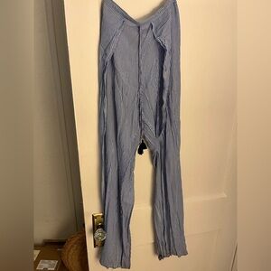 Faithfull the Brand Blue and White Striped Flowy pants
